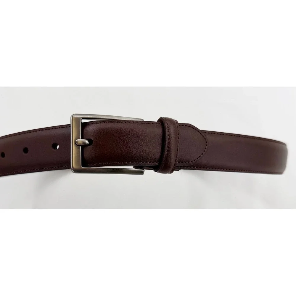 Haggar Men's Brown Belt Size M Silver Buckle NWT Classic Dress Business Casual